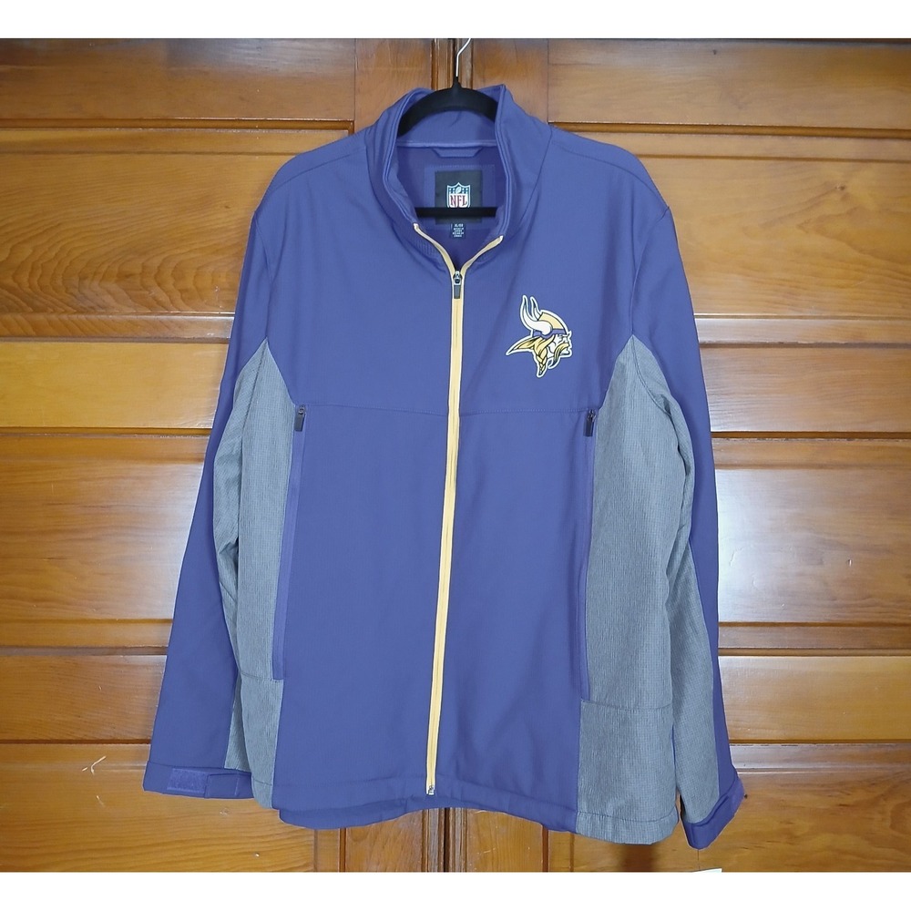 NEW With Tag NFL Minnesota Vikings Football Jacket Men's XL Purple Gray Full Zip